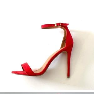 ❤️Charlotte Russe Bright Red Strappy Sandals Heels💋